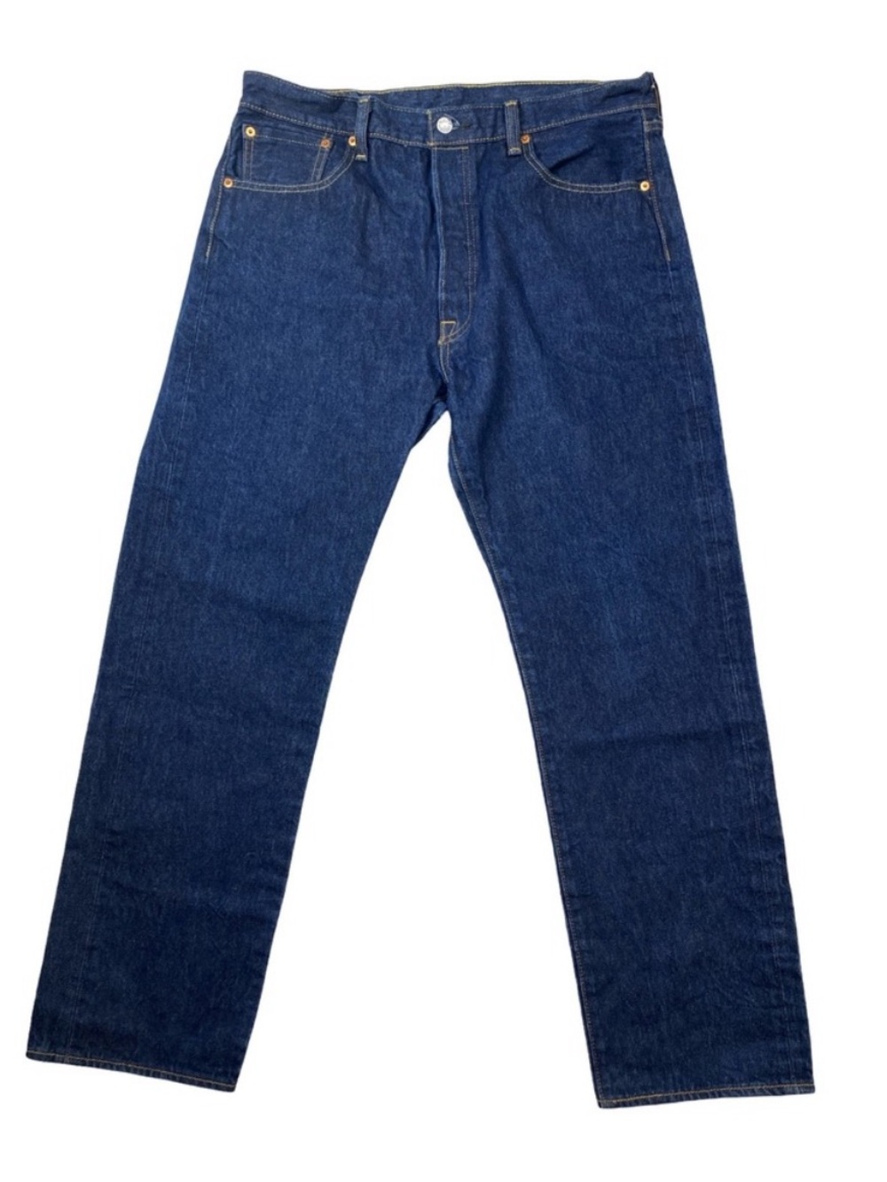 Levis 501 Original Fit Straight Leg Jeans Dark Wash Blue Mens 36x32 Button Fly